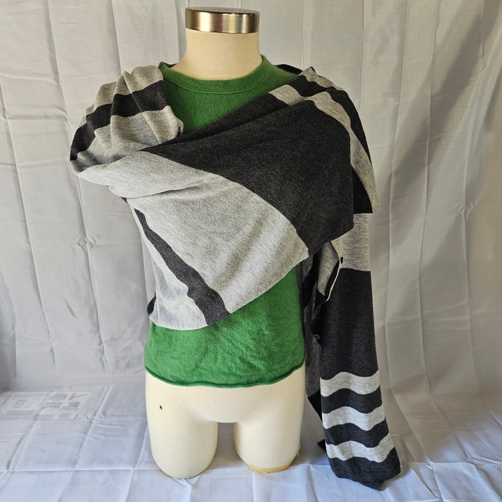 Stylus Striped Poncho Shawl Cardigan Wrap Cover Up Womens L/XL Boho Layering Top